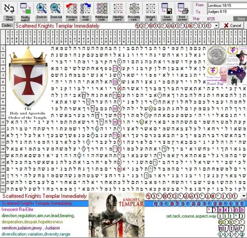 Torah Code matrix: Templars
