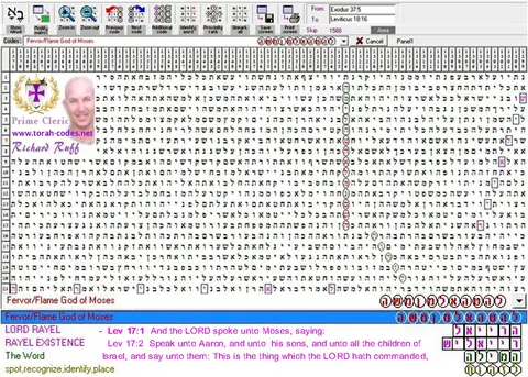 Torah Code matrix: Flame God of Moses