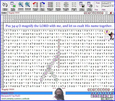 Torah Code matrix: Magnify YHVH
