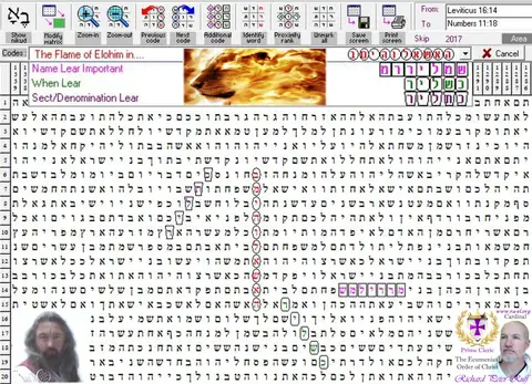 Torah Code matrix: The Flame Elohim In