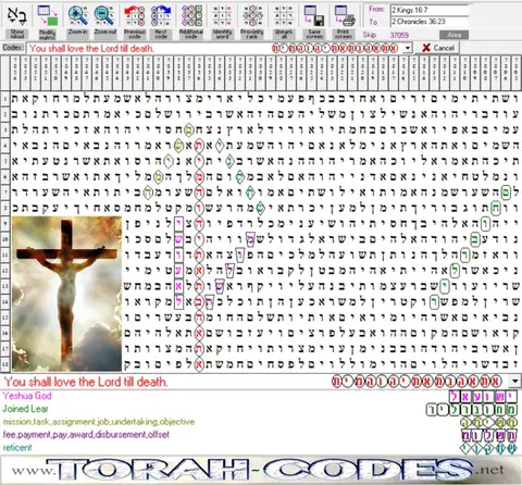 Torah Code matrix: You Shall Love the Lord