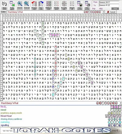 Torah Code matrix: Hackberry