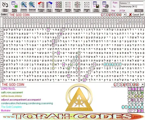 Torah Code matrix: The God Coin