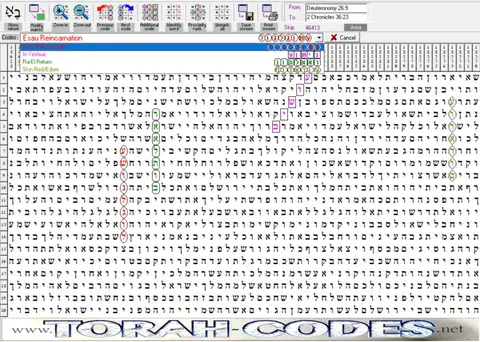 Torah Code matrix: Esau Reincarnation