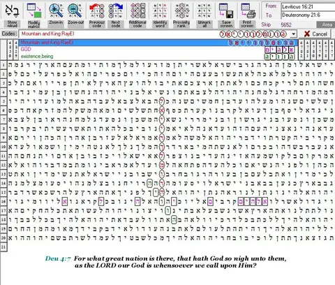 Torah Code matrix: 12 King RayEl