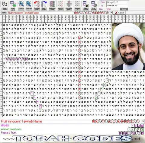 Torah Code matrix: Ruff Innocent Tawhidi
