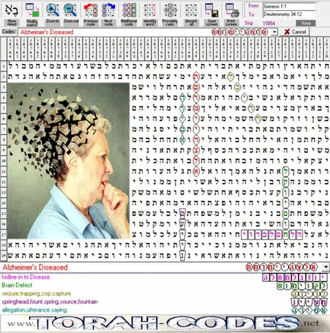 Torah Code matrix: Alzheimer's Diseased