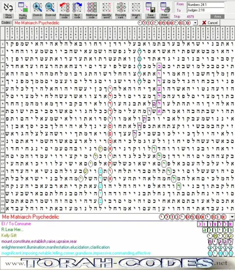 Torah Code matrix: Psychedelic