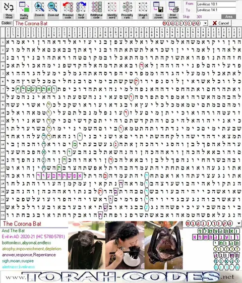 Torah Code matrix: The Corona Bat