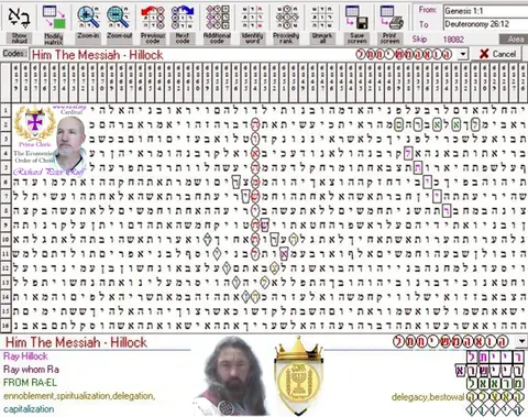 Torah Code matrix: Him the Messiah Hillock