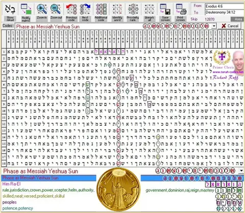 Torah Code matrix: Messiah Yeshua Sun