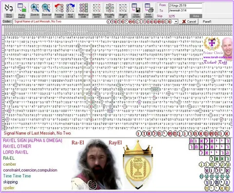 Torah Code matrix: Name Last Messiah