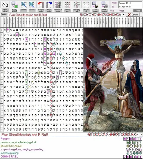 Torah Code matrix: Pain Sheol Messiah & Ruff