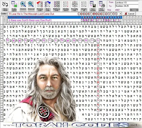 Torah Code matrix: R Lear He Is the Messiah Lord Come Out
