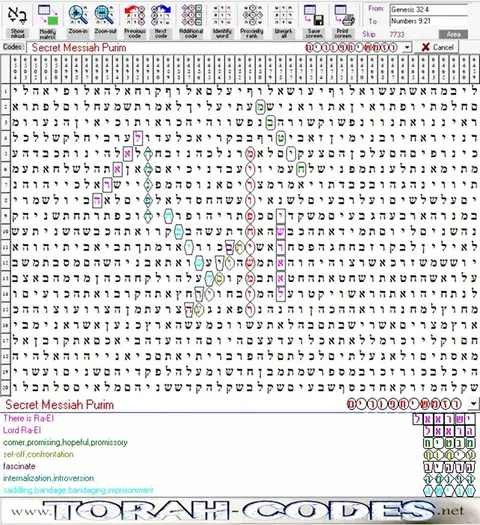 Torah Code matrix: Secret Messiah Purim