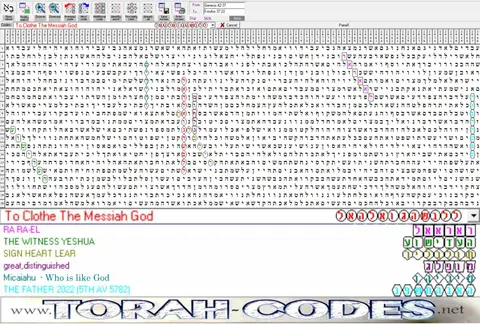 Torah Code matrix: The Redeemer Messiah God
