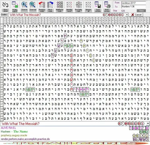 Torah Code matrix: With What the Messiah