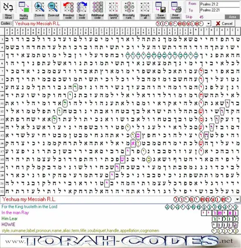 Torah Code matrix: Yeshua Messianic R.L