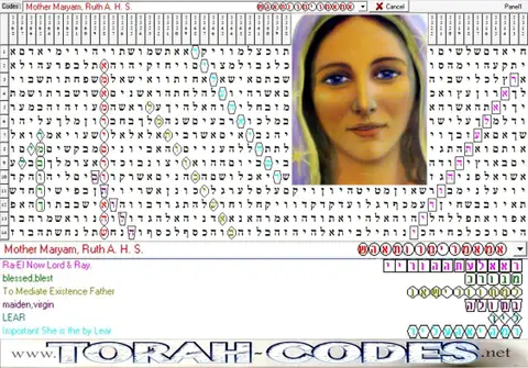 Torah Code matrix: Mother Mary Ruth