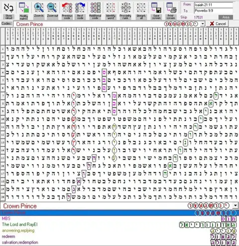 Torah Code matrix: Crown Prince MBS