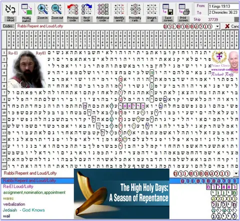 Torah Code matrix: Rabbi Repent