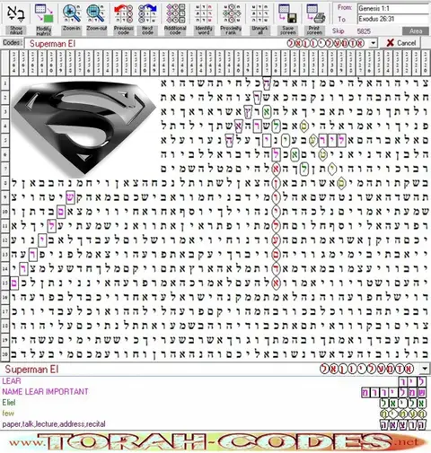 Torah Code matrix: Superman