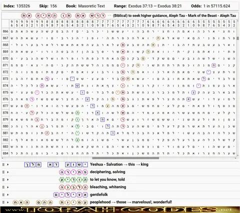 Torah Code matrix: The Mark of the Beast