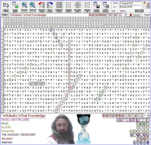 Torah Code matrix: Wikileaks.update