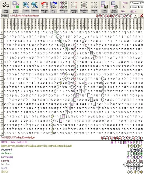 Torah Code matrix: WikiLeaks
