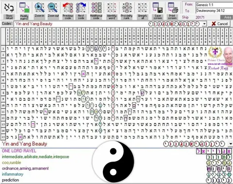 Torah Code matrix: Yin and Yang 1