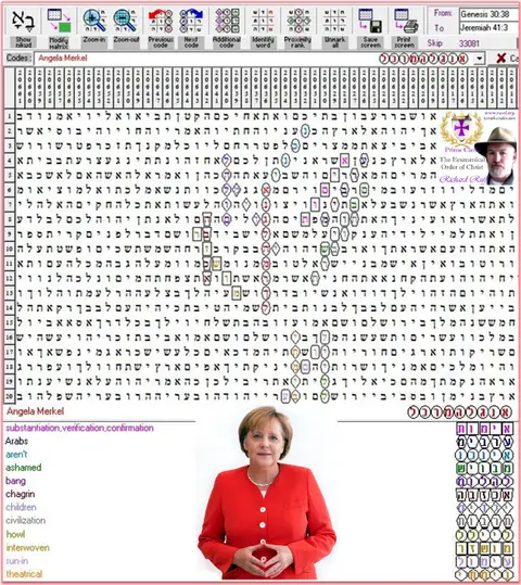 Torah Code matrix: Angela Merkel