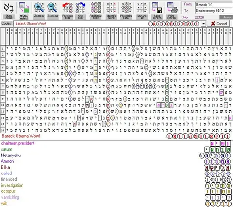 Torah Code matrix: Barack Obama 2