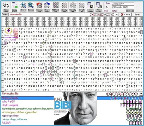 Torah Code matrix: Bibi Netanyahu