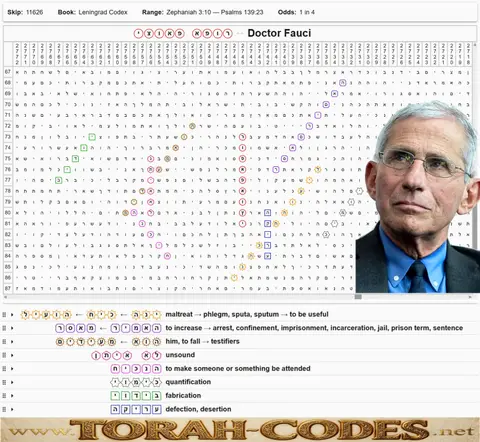 Torah Code matrix: Dr Fauci