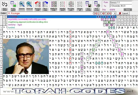 Torah Code matrix: H Kissinger