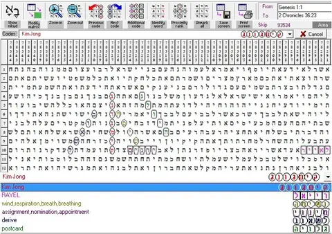 Torah Code matrix: Kim Jong 11