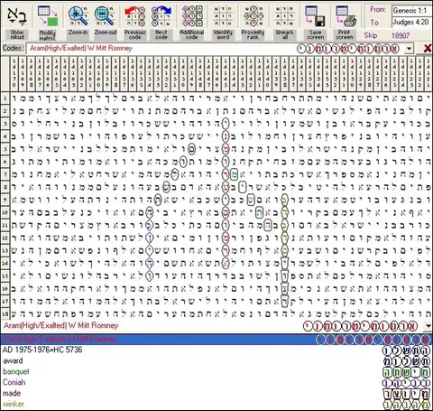 Torah Code matrix: Mitt Romney