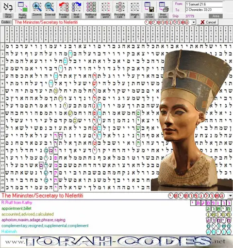 Torah Code matrix: The Minister to Nefertiti
