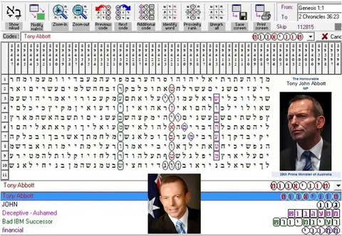 Torah Code matrix: Tony Abbott
