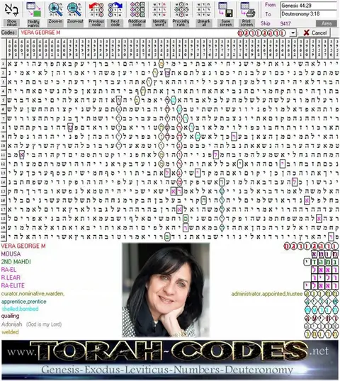 Torah Code matrix: Vera George Mousa