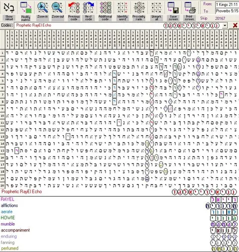 Torah Code matrix: Prophetic RayEl Echo