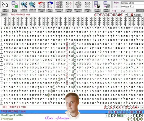 Torah Code matrix: True Prophet Emil