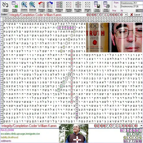 Torah Code matrix: William Kamm 1