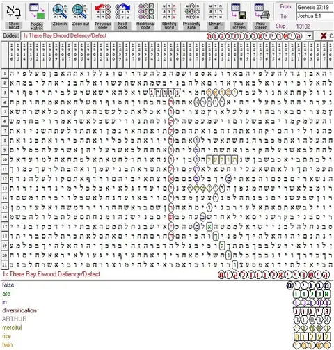 Torah Code matrix: Elwood 6 A