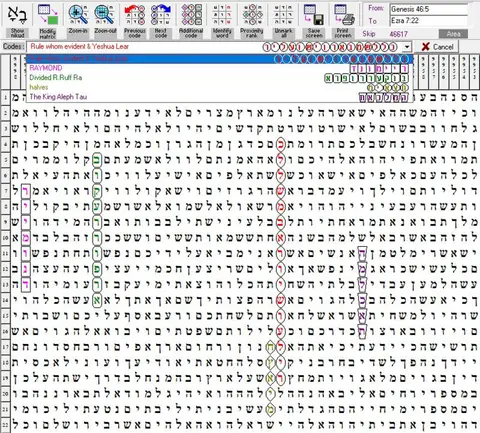 Torah Code matrix: Yeshua Lear
