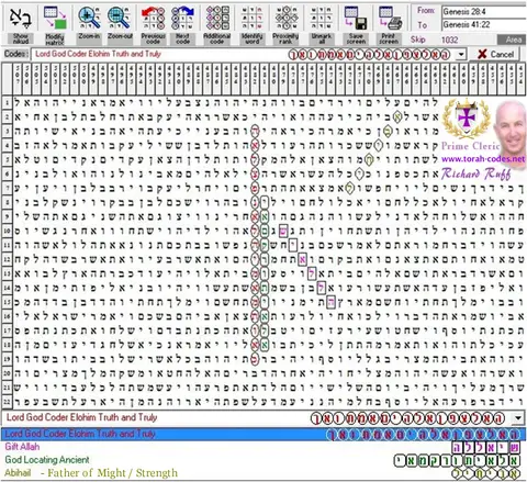 Torah Code matrix: God Code 1