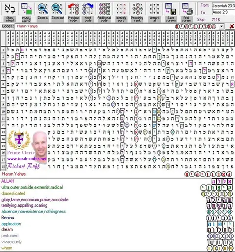 Torah Code matrix: Harun Yahya 13