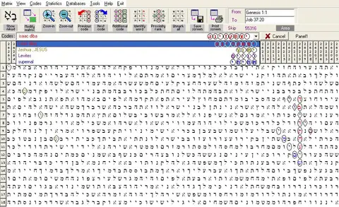 Torah Code matrix: Isaac Diba