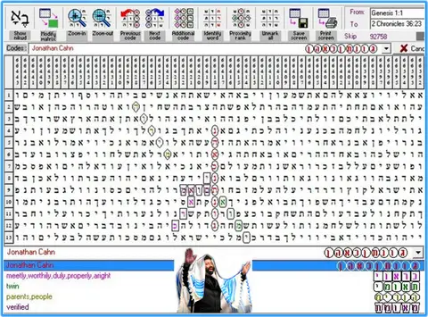 Torah Code matrix: Jonathan Cahn