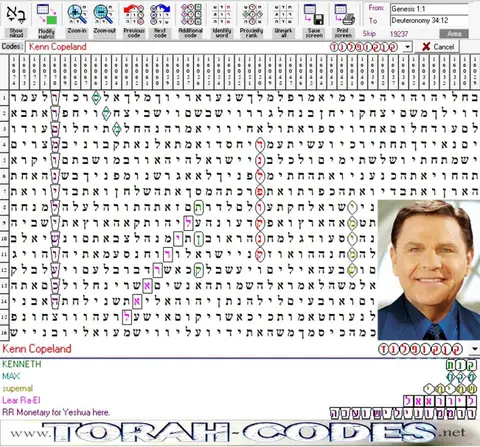 Torah Code matrix: Kenneth Copeland
